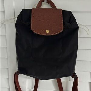Longchamp Nylon Le Pliage Backpack with Leather Trim